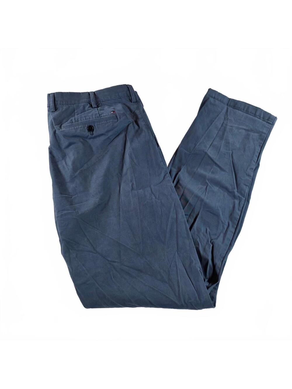 Tommy Hilfiger Men's Regular Fit Stretch Chino Pants 38x34 Blue Casual NWOT